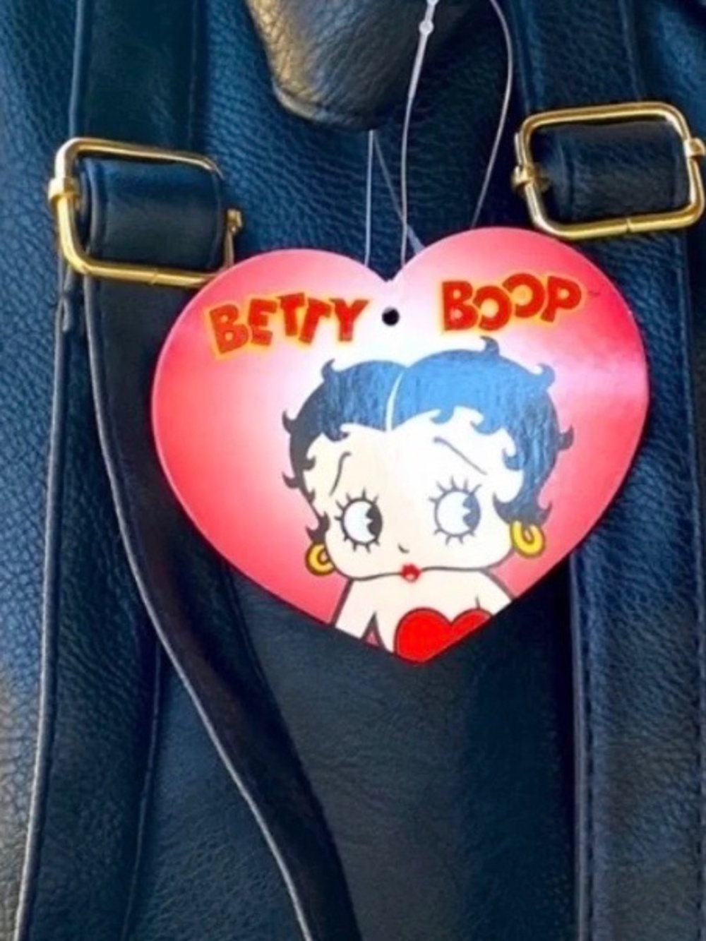Betty Boop Black Mini Backpack with Red Accents - Picture 3 of 6